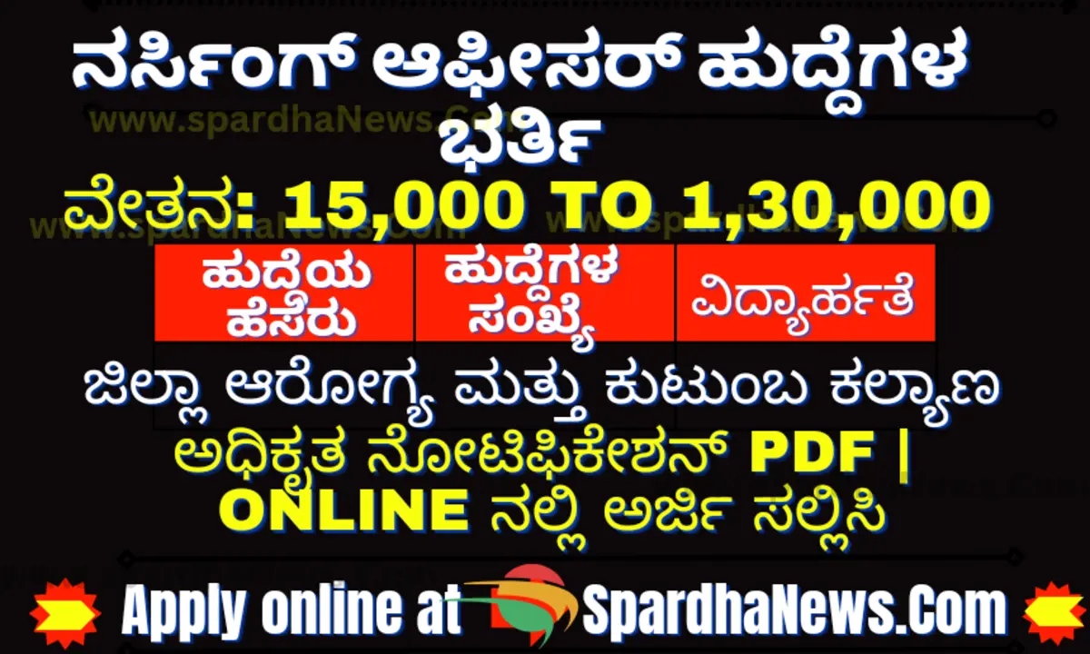 Koppal District Health and Family Welfare Department Recruitment 2024 DHFWS Koppal Recruitment 2024